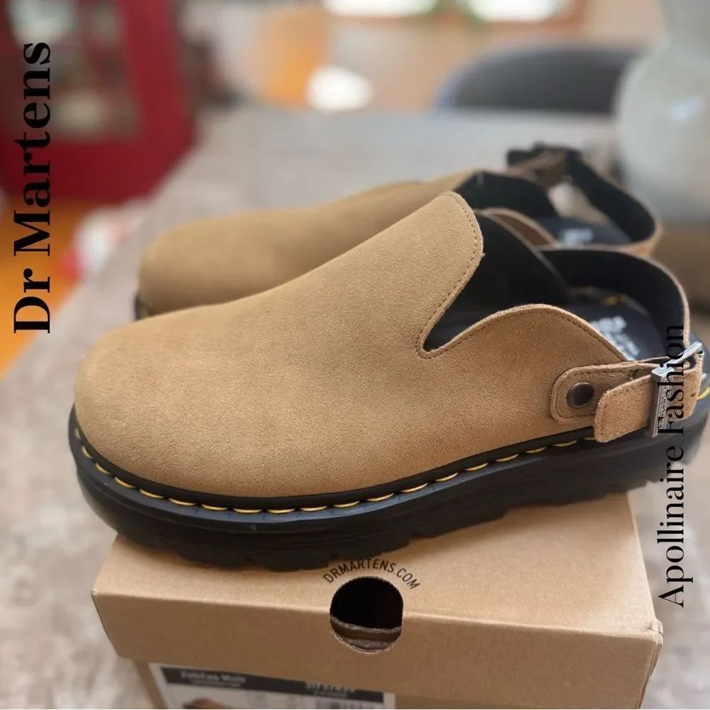 Dr. Martens Zebzag Mules Suede Leather in Savannah Tan Size Men’s 11